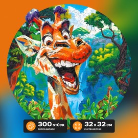 ESC WELT Wooden Puzzle Giraffe 300 Pieces - Challenging Thinking Game for Children and Adults - Environmentally Friendly & Fun Learning Toy - Challenging Game - Wooden Thinking Game