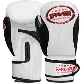 Farabi Sports Kids Boxing Gloves Junior Muay Thai Gloves Youth Kickboxing Sparring Punching Bag Training Gloves (2-oz, White)