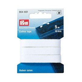 Prym Cotton Tape 40 mm White, One Size