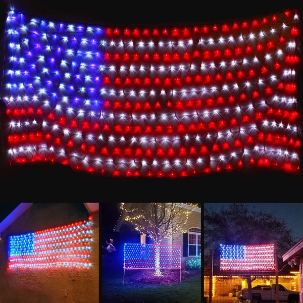 Super Larger Size American Flag Lights, July 4th Patriotic Lights