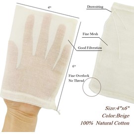 Cheesecloth Bags for Straining,Reusable Cold Brew Coffee Cheese Cloths Strainer,Large Nut Milk Tea Juice Bag,100% Natural Cotton Fine Mesh Filter Bags(X-Small,4 PACK)