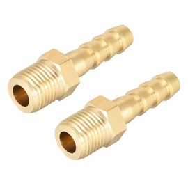 sourcing map Brass Metric Male to Barb Hose Connector 6mm x M10 x 1 (Pack of 2)
