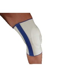 Alpha Medical Dual Spiral Stay Knee Brace With Visco Patella Stabilizer (Large White w/Blue Trim)
