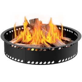 Duxeuwe 31inch Fire Pit Rings,Durable Outdoor Smokeless Firepit Bowl for Camping, Patio, and Backyard – Easy to Assemble and Clean Burning, Safe Use for Family Gatherings(Round)