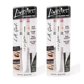 L.A. Girl Pack of 2 Line Art Matte Eyeliner Pen, Pure White GLE715