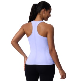 Seamless Womens Breathable Workout Tank Tops Racerback Crew Neck Sleeveless Running Athletic Shirts