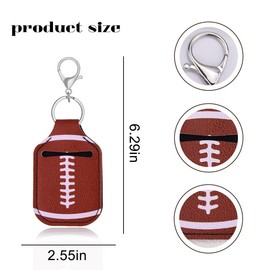 Sport Gifts for Women Rugby Lipstick Holder Keychain for Rugby Player Gifts for Granddaughter Daughter Birthday Gift for Sport Lover Gift for Women Sports Lip Balm Key Chain for Car Keys Purse