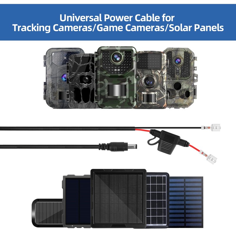 Trail Camera Battery Power Cable Chew Proof Include 2Amp Fuse