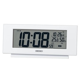 Seiko Clock Digital Alarm Clock Desk Clock Radio Controlled Pearl White 3.0 x 6.9 x 1.5 inches (77 x 174 x 38 mm) Comfort Environment NAVI SQ794W