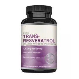 Resveratrol Trans Resveratrol 1500mg Highly Purified Bioavailable Resveratrol Quercetin 120C