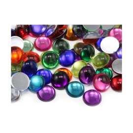 Allstarco 7mm (9/32") Assorted Colors Round Acrylic Cabochons, 300 PCS