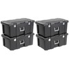 Sterilite 16 Gallon Lockable Footlocker with Wheels, Black (4 Pack)