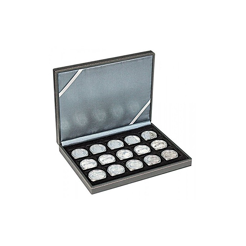Lindner 2363-15 Nera Coin Box XM with 15 Square Fields