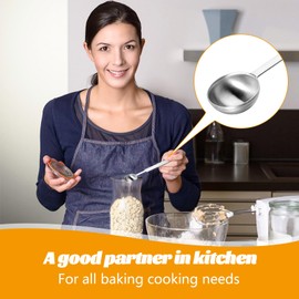 2Pcs 1 Teaspoon Measuring Spoon (5 mL | 5 cc | 1/3 Tablespoon) Stainless Steel Measuring Scoop Single Long Handle Metal Measure Spoons Only