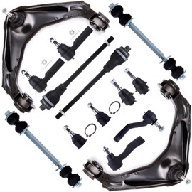 SCITOO 14pcs Suspension Kit For 2001-2010 For Chevy Silverado 2500 HD 2001-2004 Silverado 2500 w/Suspension Parts Upper Control Arm Upper Lower Ball Joint Sway Bar Tie Rod End Idler and Pitman Arm