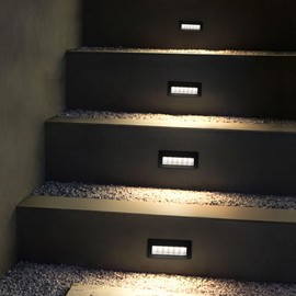 Topyond Stair Lights Outdoor, IP65 Waterproof LED Step Fence Lights with High Brightness, Indoor Stair Lighting, Versatile Recessed Deck Pathway Lights for Garden, Patio