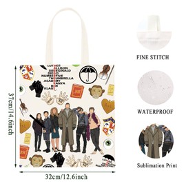 WCGXKO TV Show Inspired Number Five Number Four Academy Inspired Canvas Tote Bag Reusable Bag Shopping Bag For Fans (Good Bye T CA)