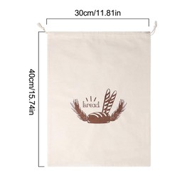 Gobyhumm 2 Pieces Linen Toast Reusable French Baguette Biscuit Cotton Drawstring Bread Bag for Homemade Bread Container（Wheat bread）