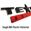 2 Count Black+Red 3D Texas Edition Emblem Compatible with Chevy