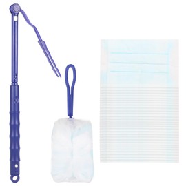 30 Pcs Fluffy Duster, Disposable Electrostatic Duster With 2 Handles and 1 Telescopic Pole, Blue Fluffy Dusters Refills, Disposable Cleaning Dusters Kit, Hand Duster Refill For Daily Cleaning