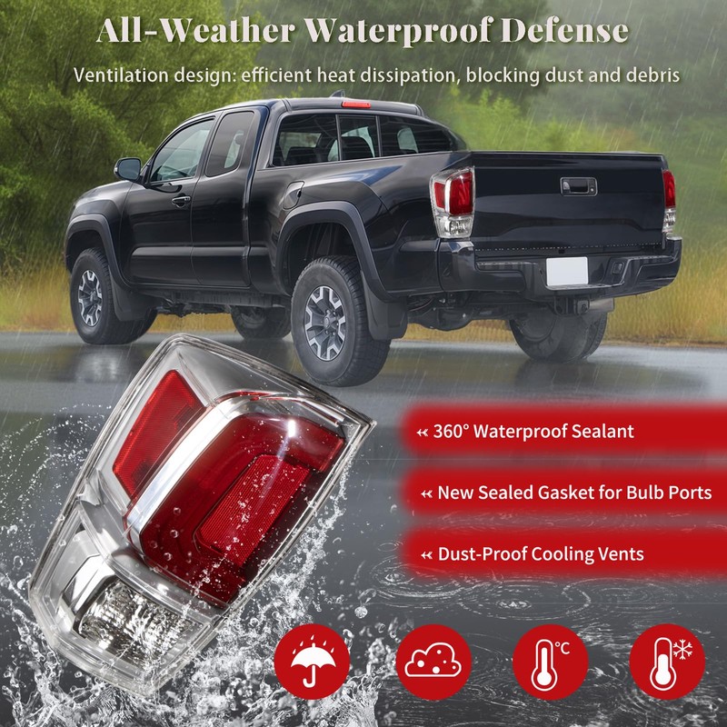 SAWVIVA Tail Light Assembly Compatible with 2016-2023 Tacoma Rear Brake