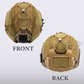 FMATAL GEAR FMA Multifunctional Tactical Helmet Cover for Maritime Helmet Paintball Hunting Shooting Gear (TAN with Pocket)