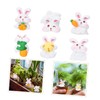 ABOOFAN 6Pcs Desktop Bunny Ornament Lovely Rabbit Figurines for Micro