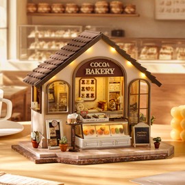 CRESYMME Dollhouse Miniature Kit, Wooden 3D Puzzle, DIY, Handmade, For Adults (Loose Bread Workshop)