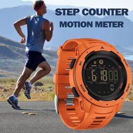 findtime Digital Watches for Men Pedometer Step Calorie Counter Watch 5ATM Waterproof Sport Military Tactical Watch Stopwatch Countdown Alarm Sports Distance Record Hiking Running Watch