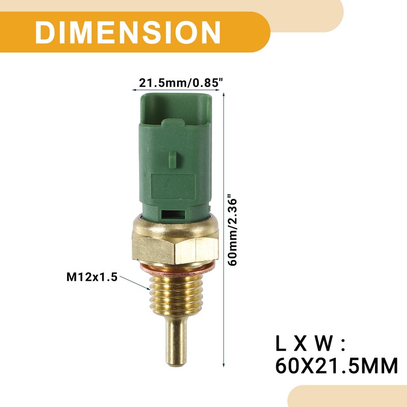 Partuto Coolant Temperature Sensor No.96368024 - for Peugeot 206 2000-2009