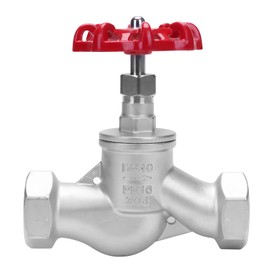 GOVALVE Shut Off Globe Valve - 1 1/2" NPT Female Thread Stainless Steel 304 Heavy Duty S Type Rotary Sluice Stop Valve