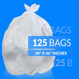 Reli. SuperValue 40-45 Gallon Trash Bags Heavy Duty | 125 Trash Bags | Super Sizeable for Serious Garbage Cleanup (Clear)