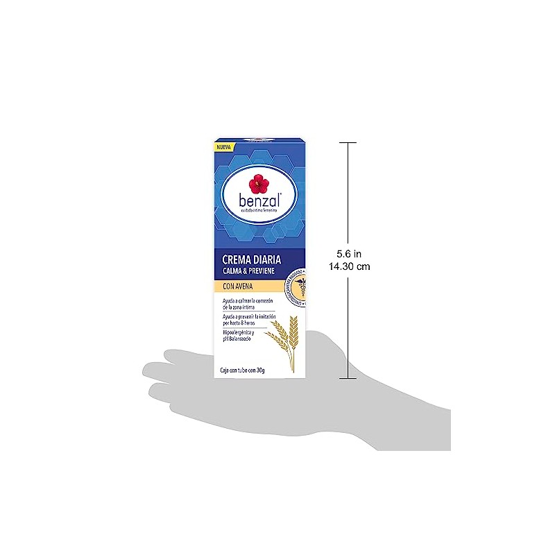 Benzal Crema Diaria Íntima, Calma y Previene la Comezón, 30g