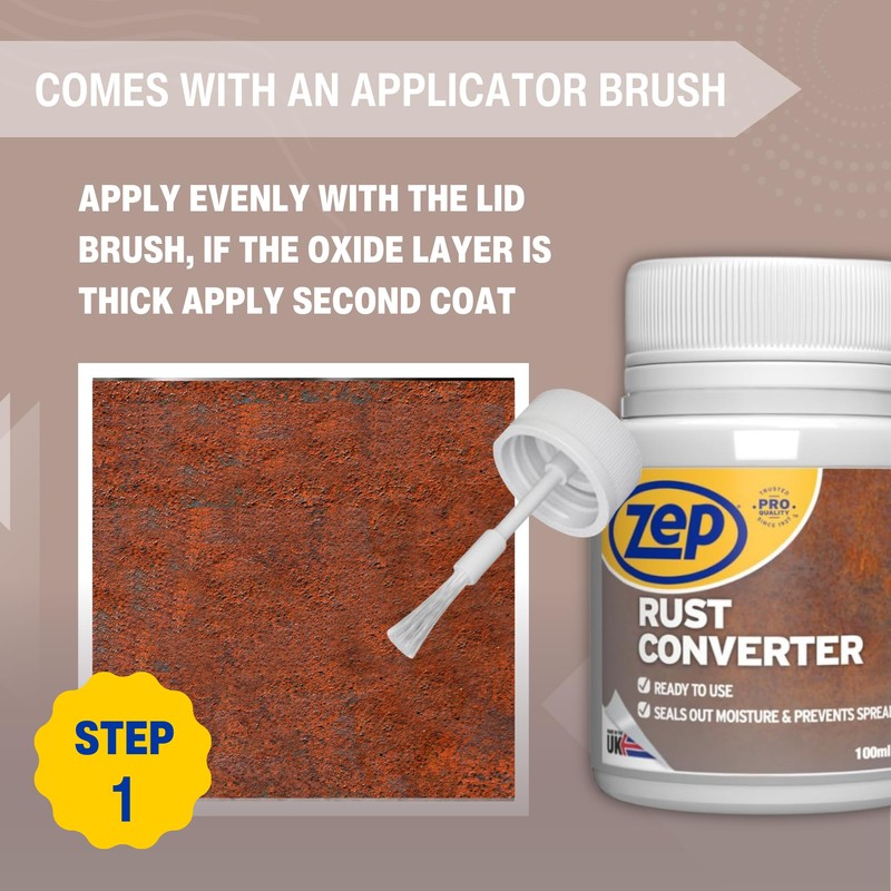 Zep Rust Converter and neutraliser with a brush for easy