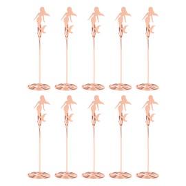 10pcs Table Number Holder Spiral Base Mermaid Shaped Wedding Table Name Card Holder Clips for Picture Memo Note