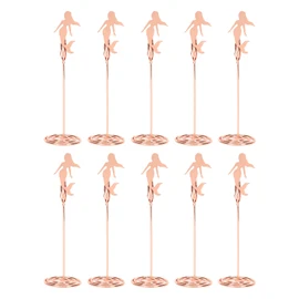 10pcs Table Number Holder Spiral Base Mermaid Shaped Wedding Table Name Card Holder Clips for Picture Memo Note