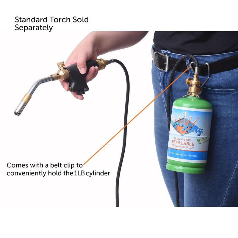 Flame King YSNMT48 Flexible 5-FT Extension Hose for 1Lb Propane