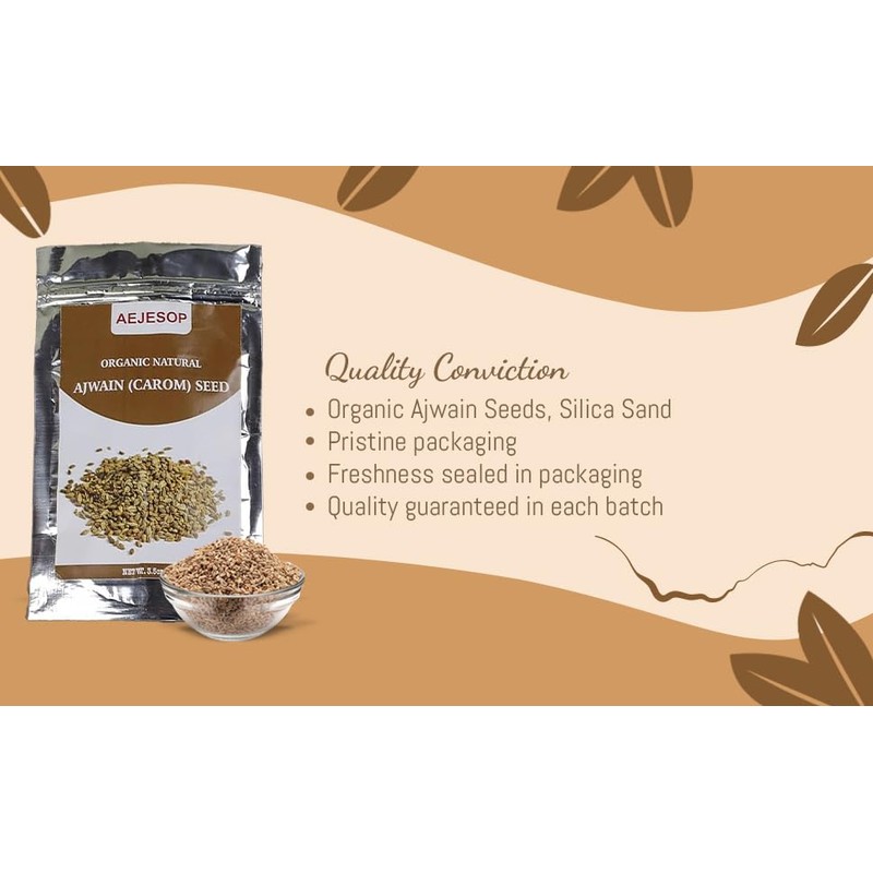 AEJESOP Organic Carom Seeds, Ajowan,Kitchen Spices, 3.5oz (100g)