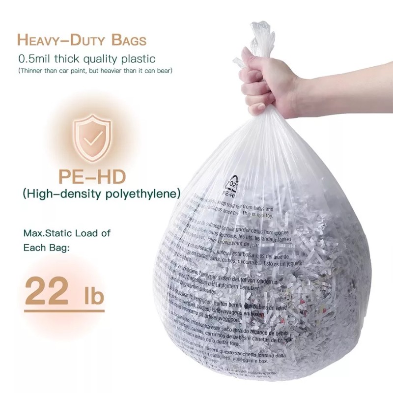 GAOKETOP Shredcare 50-Pack Paper Shredder Waste Bin Liners - Small