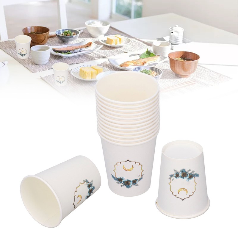 48Pcs Eid Mubarak Paper Cups Eid Mubarak Style Disposable Sturdy