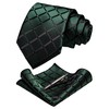 Jemygins Men’s Wedding Checked Ties and Handkerchiefs - Plain Set