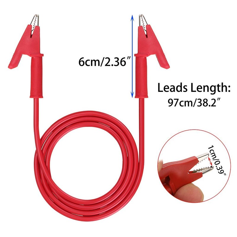 Gebildet Alligator Clips Electrical Test Leads Set, 15A Jumper Wires