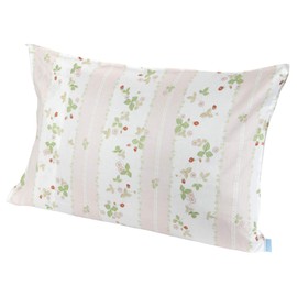 nishikawa PJ07305679P Wedgwood Wild Strawberry, 100% Cotton, Pink Pillow Cover, 24.8 x 16.9 inches (63 x 43 cm), Made in Japan