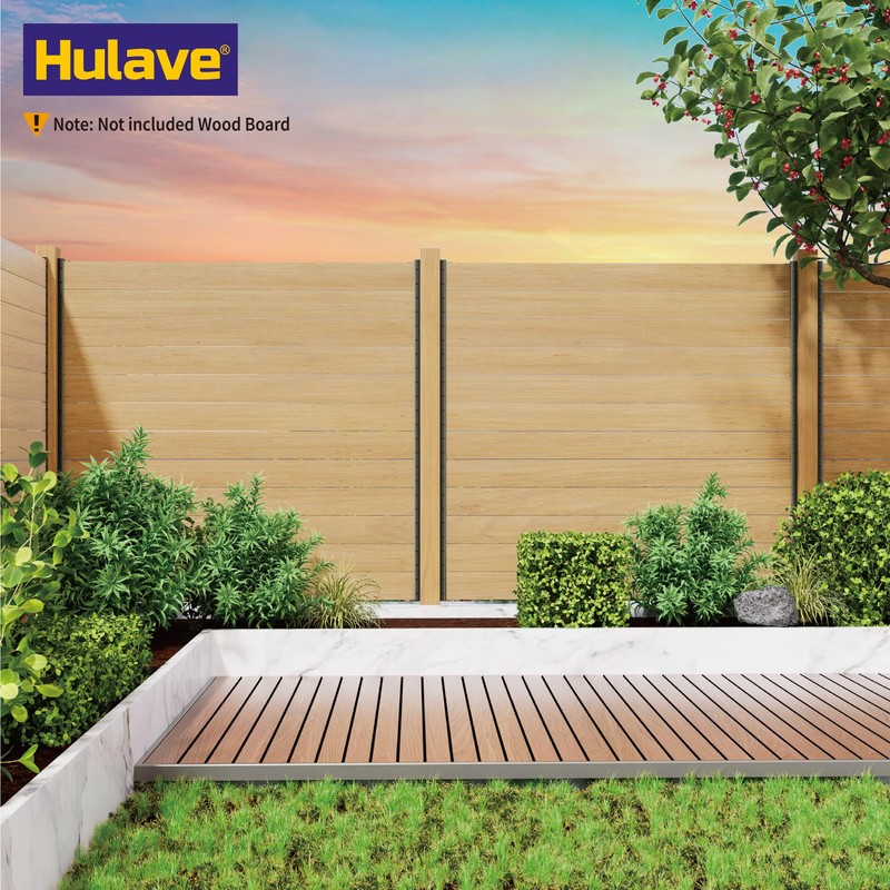 Hulave 2-Pack 6FT U-Shaped Metal Fence Posts (H: 68″), No-Dig