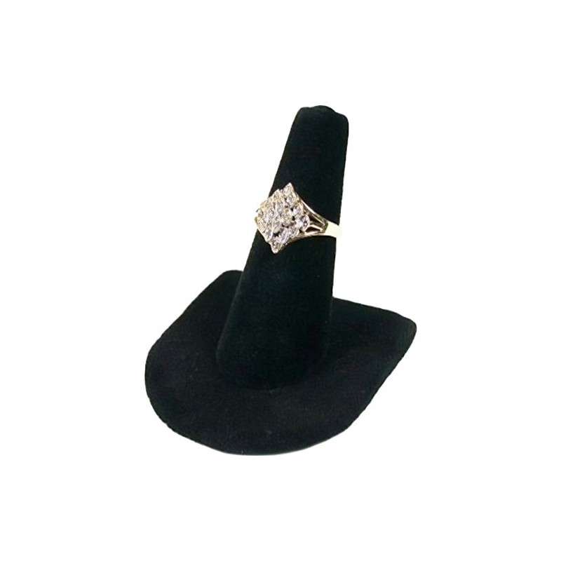 Black Velvet Ring Finger Jewelry Holder Showcase Display Stand