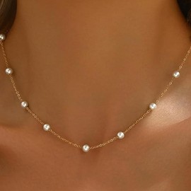 Daisy Pearl Choker Necklace for Women 14K Gold Plated Pearl Gold Necklaces as Birthday Gifts for Her Daisy Costume Gift
