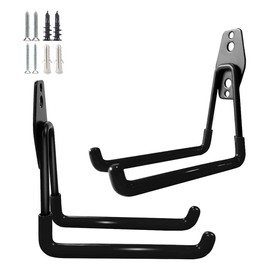 Shiwaki 2 pcs Garage Storage Utility Hooks Garage Tool Organizer Medium Square Metal Rubber Mount Hooks