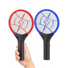 2 Pack Mini Electric Fly Swatter, Battery Powered Bug Zapper Racket, 3000VDC Portable Fly Zapper for Kitchen Bedroom Camping, Batteries Not Included