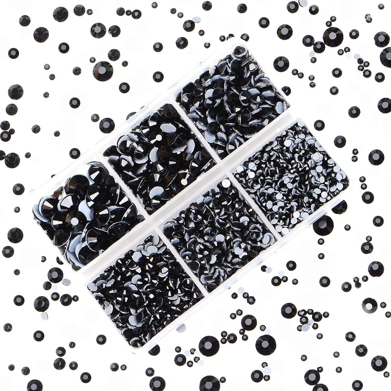 4000pcs Mixed Size Hot Fix Round Crystals Gems Glass Stones
