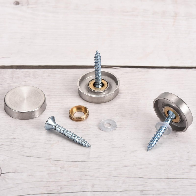 uxcell 12 Pcs Screw Covers Caps, 304 Stainless Steel Mirror